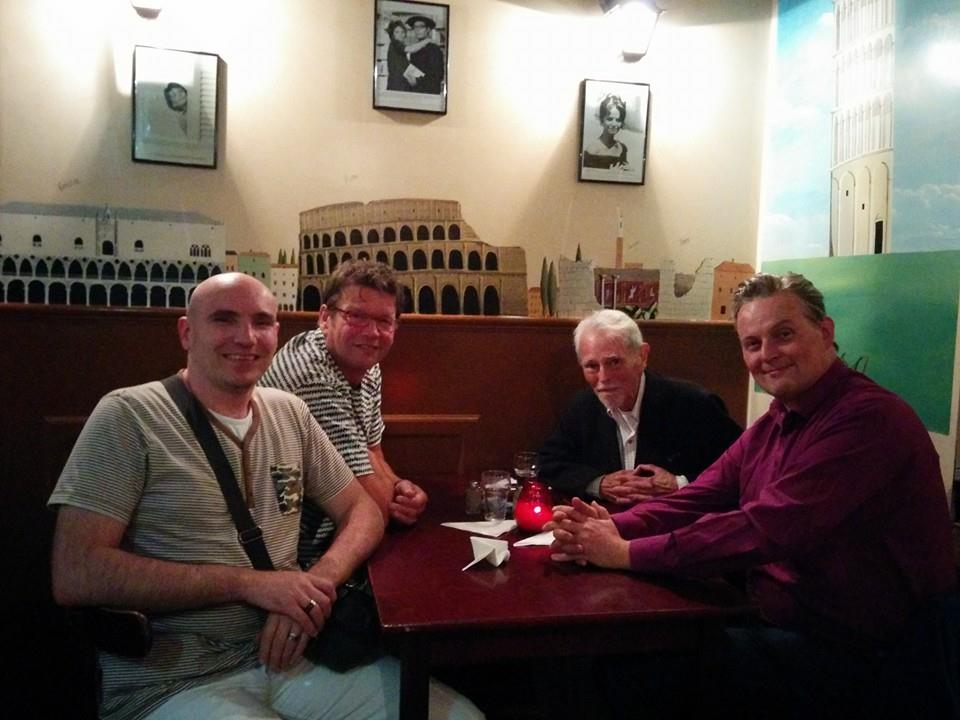 A picture of Roger Mills, Christophe Grandsire-Koevoets, Jan van Steenbergen, and Jan Koevoets-Grandsire