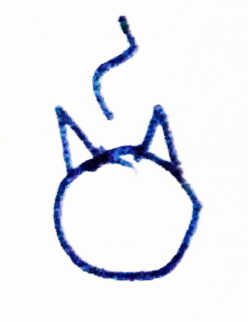 The Tapissary glyph for 'cat' with the 'for' adposition.