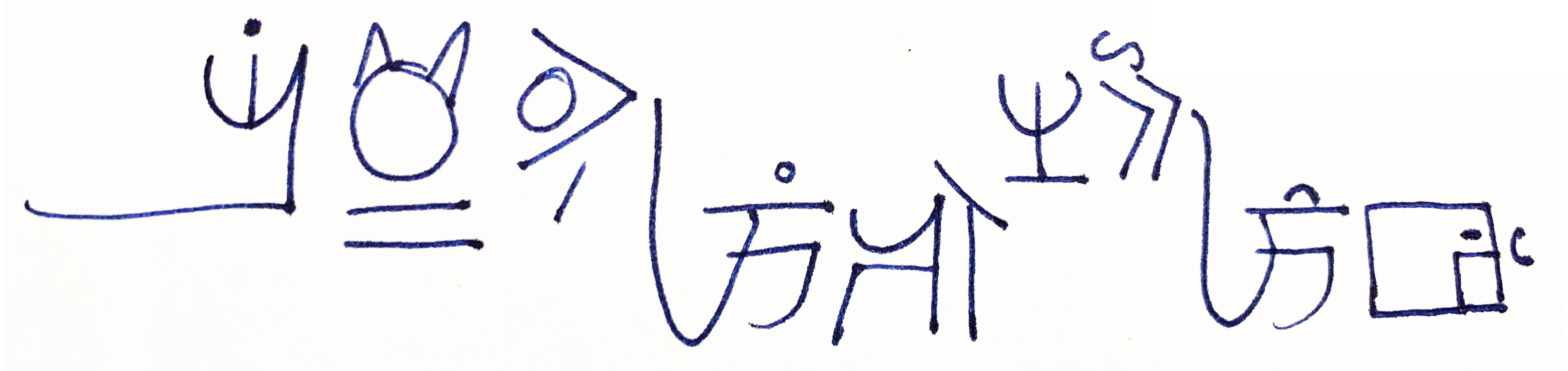 The Tapissary sentence for 'The cat awakened the bed as a jump from the floor'.